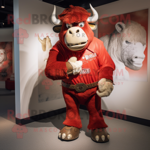 Red Bison maskot kostume...