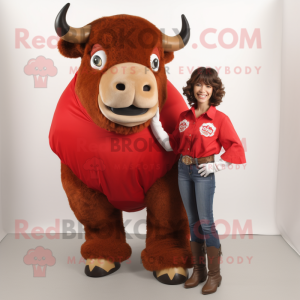 Red Bison mascotte kostuum...