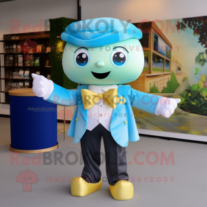 Sky Blue Pot Of Gold maskot...