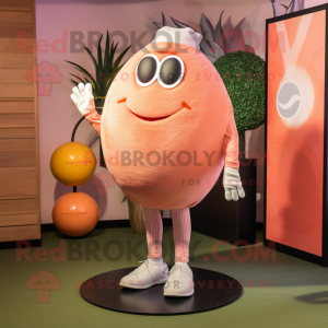 Peach Golf Ball mascot costume character dressed with a Sweatshirt and Shoe laces