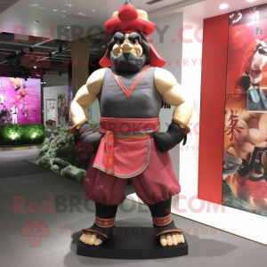 nan Samurai mascot costume character dressed with a Tank Top and Anklets