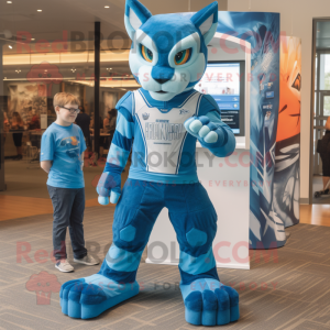 Blauw Bobcat mascotte...