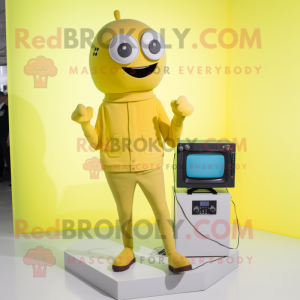 Citrongul TV maskot kostym...