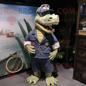 Navy Crocodile mascotte...