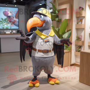 Grå Toucan maskot kostume...