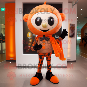 Orange Vampire mascot costume character dressed with a Leggings and Scarves