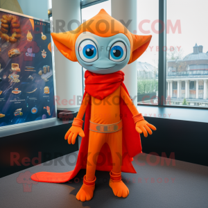 Orange Vampire mascot costume character dressed with a Leggings and Scarves