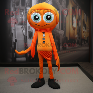 Oransje vampyrmaskot drakt...