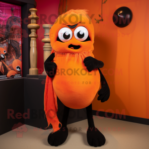 Orange Vampire mascot costume character dressed with a Leggings and Scarves