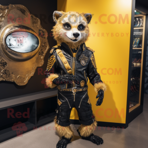 Gold Civet maskot kostume...