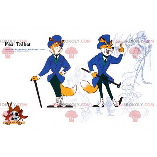 Orange and white fox mascot in suit and tie - Redbrokoly.com