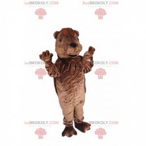 Mascotte d'ours marron très enjoué - Redbrokoly.com