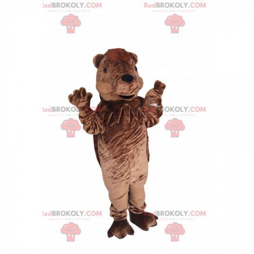 Mascotte dell'orso bruno molto giocoso - Redbrokoly.com
