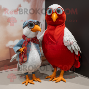Red Pigeon maskot kostume...
