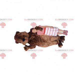 Mascote urso marrom muito brincalhão - Redbrokoly.com