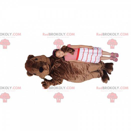 Mascote urso marrom muito brincalhão - Redbrokoly.com
