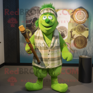 Limegrøn sækkepibe maskot...