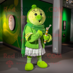 Limegrønn sekkepipe maskot...