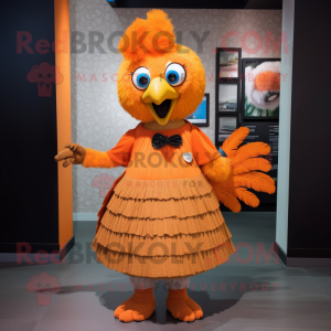 Orange Peacock maskot...