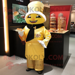 Guld Sushi maskot kostume...