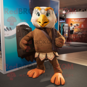 Brown Hawk mascotte kostuum...