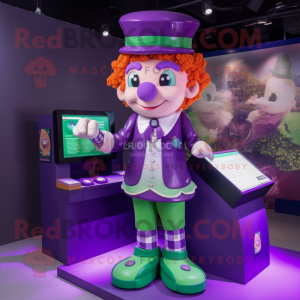 Lila Leprechaun maskotdräkt...