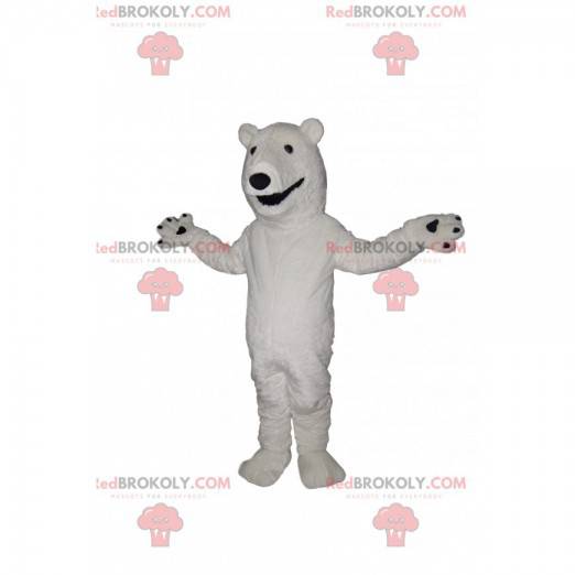Mascote do urso polar com um largo sorriso - Redbrokoly.com