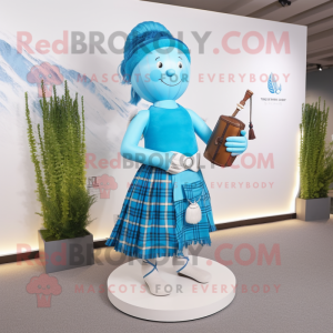 Sky Blue Bagpipe maskot...