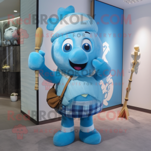 Himmelblå sekkepipe maskot...