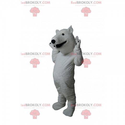 Mascote do urso polar com um largo sorriso - Redbrokoly.com