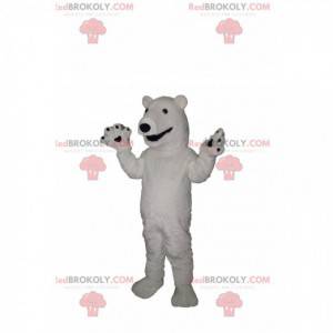 Mascote do urso polar com um largo sorriso - Redbrokoly.com
