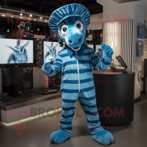 Blauer Zebra Maskottchen...