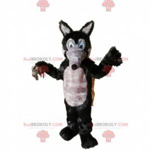 Gray and black wolf mascot with a long muzzle - Redbrokoly.com