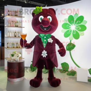 Maroon Four Leaf Clover...
