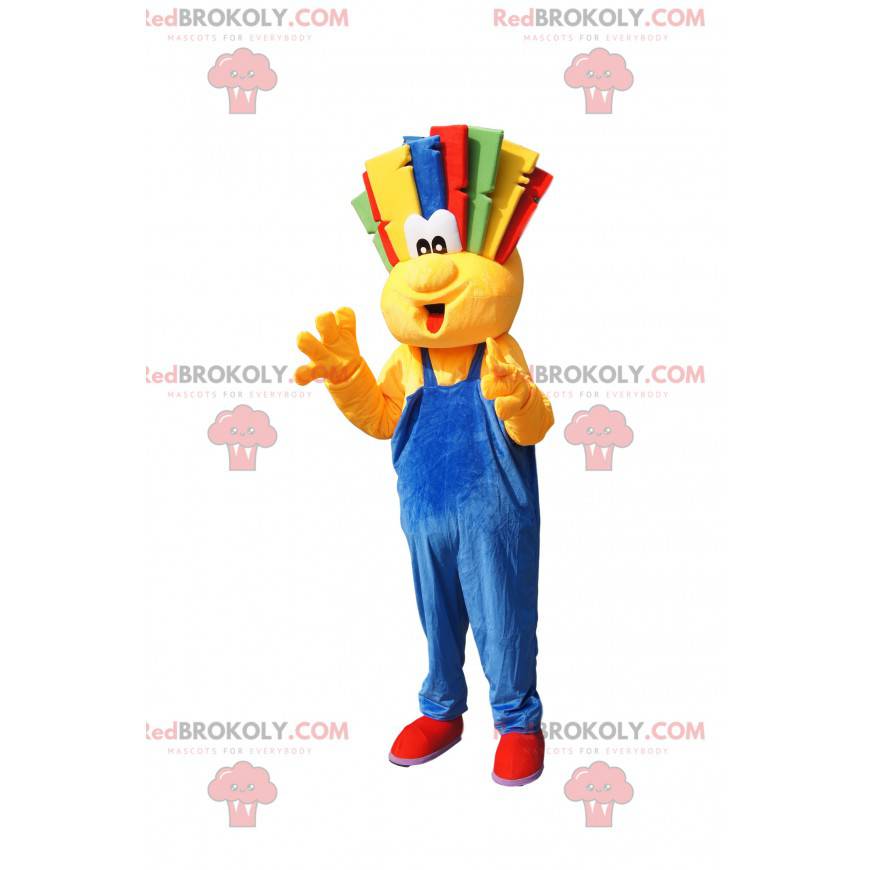 Maskot žlutý sněhulák s podivným účesem - Redbrokoly.com