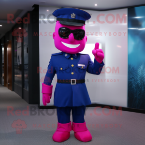 Magenta Navy Soldier maskot...