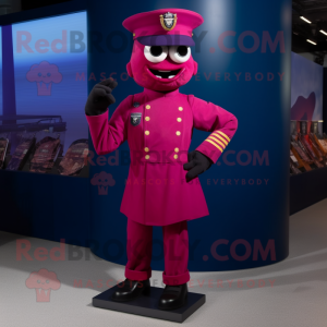 Magenta Navy Soldier maskot...