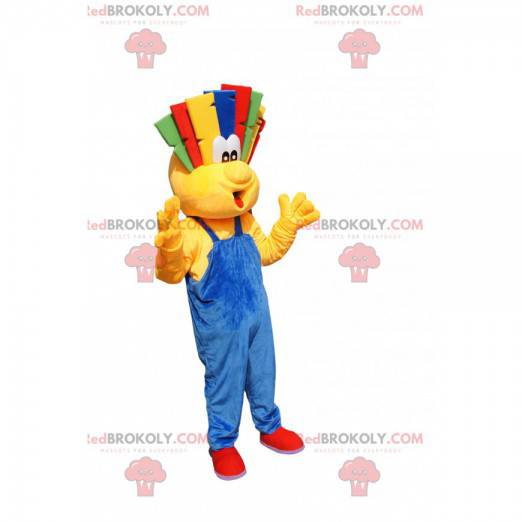 Maskot žlutý sněhulák s podivným účesem - Redbrokoly.com