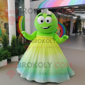 Lime Green Rainbow mascotte...