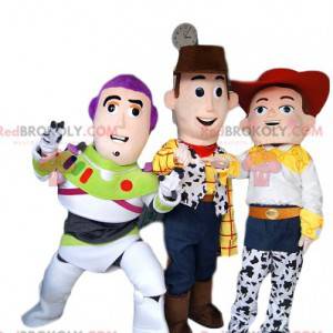 Jessie, Buzz Lightyear and Woody mascot trio from Toy Story -