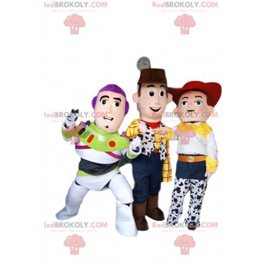 Jessie, Buzz Lightyear and Woody mascot trio from Toy Story -