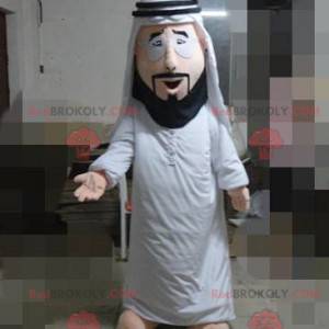 Mascotte de sultan en tenue blanche - Redbrokoly.com