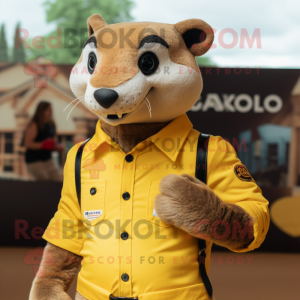 Gelber Mongoose Maskottchen...