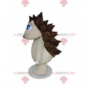 Mascote ouriço branco com penas marrons - Redbrokoly.com