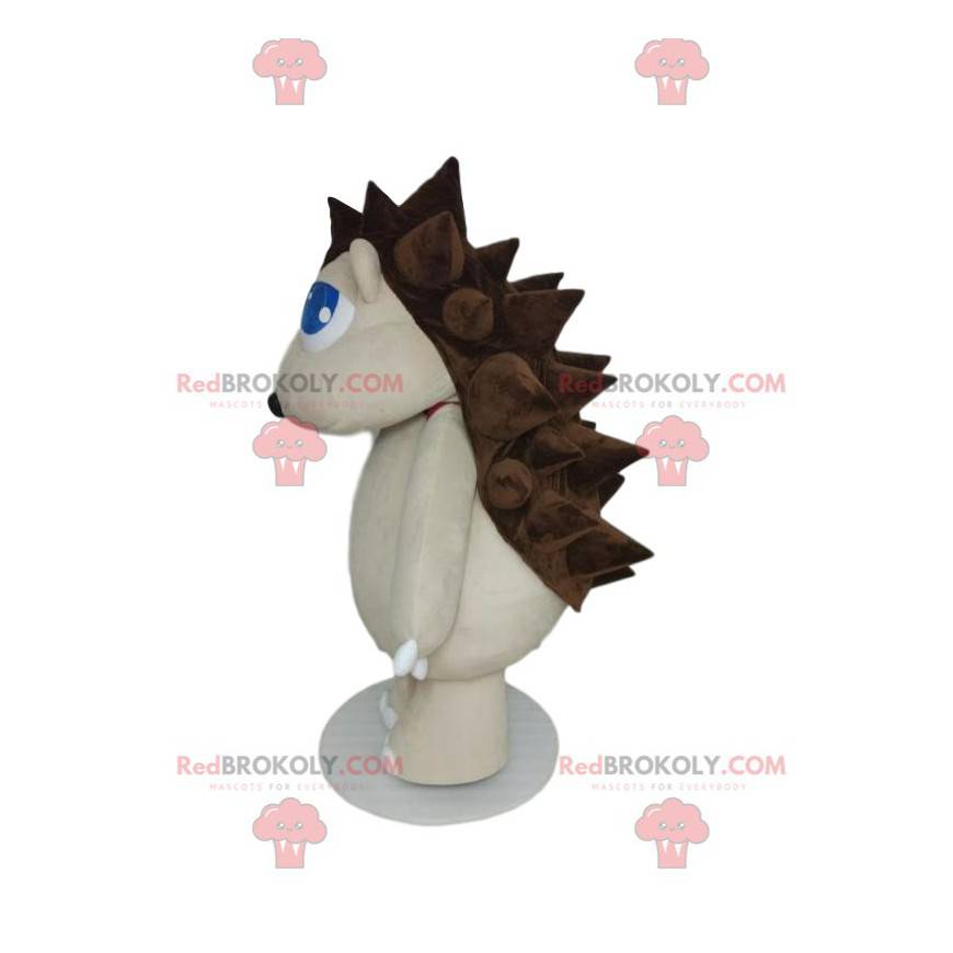 Mascotte riccio bianco con i suoi aculei marroni - Mascotte riccio bianco con i suoi aculei marroni -