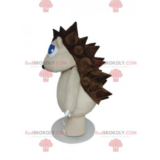 White hedgehog mascot with its brown quills - Redbrokoly.com