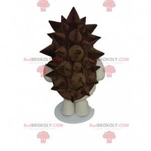 White hedgehog mascot with its brown quills - Redbrokoly.com