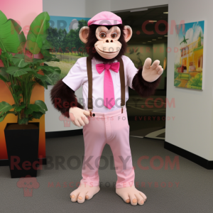 Pink chimpanse maskot...