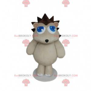 White hedgehog mascot with its brown quills - Redbrokoly.com
