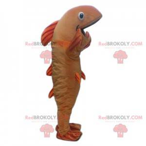 Mascotte de poisson orange et marron - Redbrokoly.com